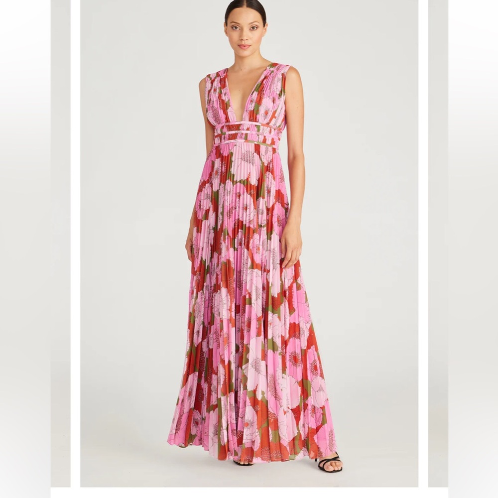 AMUR Deep V Pleated Gown - Picture 2 of 8